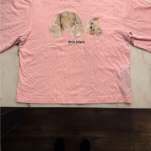 Palm Angels Pink Teddy Graphic Short Sleeve Kids Tee